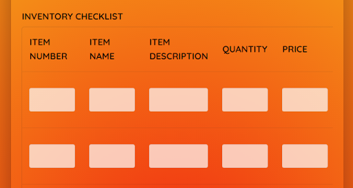 inventory template