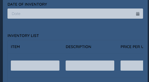 Office supply inventory form