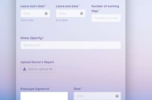Sick leave form