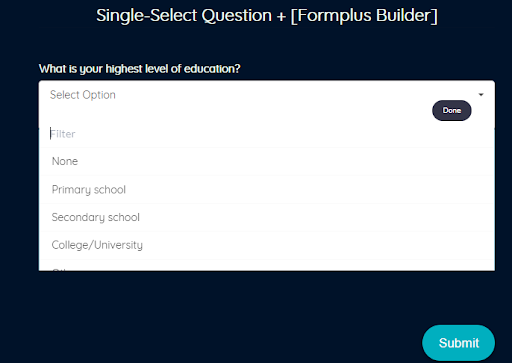 single-select-choice-question-type-example