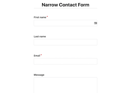 Narrow Contact Form